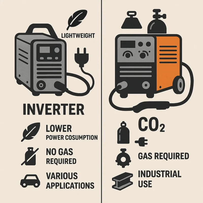 تفاوت دستگاه جوش اینورتر و CO2